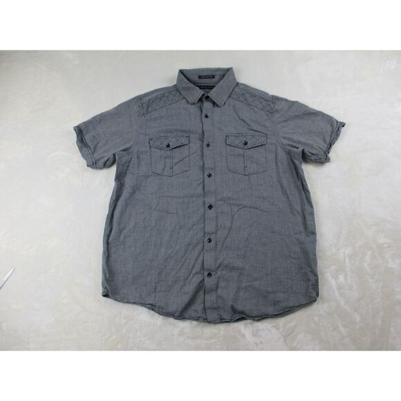 Sean John Shirt Mens Large Gray Button Up Cotton‎ Casual* - Picture 1 of 13